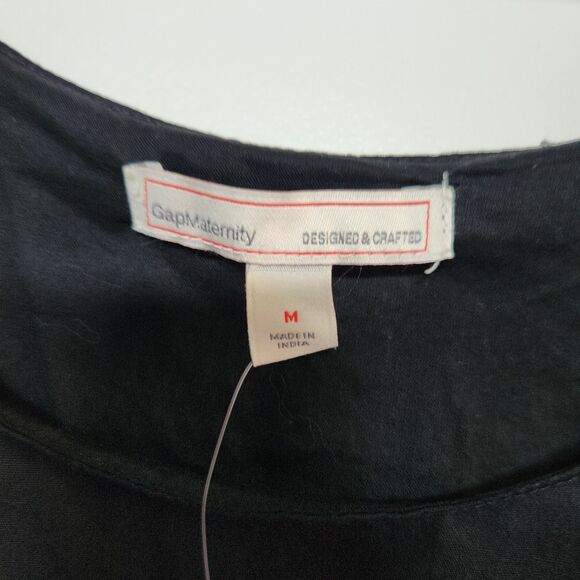 Gap Maternity Black Sleeveless Tunic Top  Medium - Laser Cut Detail  Lightweight - Picture 6 of 7